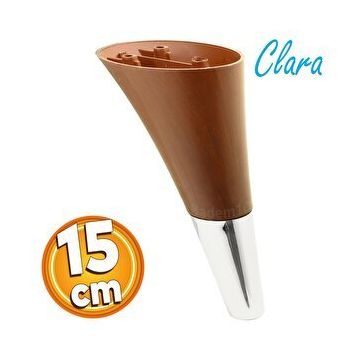 Badem10 Clara Kahverengi Krom Renk 15 cm Mobilya Kanepe Sehpa TV Ünitesi Baza Koltuk Ayağı