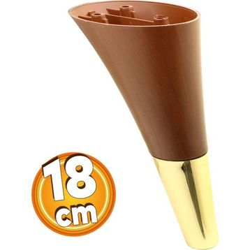 Badem10 Clara Mobilya Ahşap Desenli Ceviz Altın Renk 18 cm Kanepe Sehpa TV Ünitesi Baza Koltuk Ayağı
