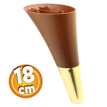 Badem10 Clara Mobilya Ahşap Desenli Ceviz Altın Renk 18 cm Kanepe Sehpa TV Ünitesi Baza Koltuk Ayağı