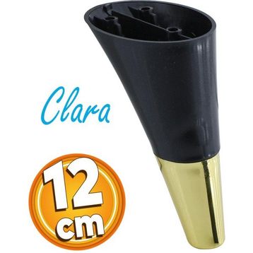 Badem10 Clara Siyah Gold Renk 12 cm Plastik Mobilya Kanepe Sehpa Tv Ünitesi Baza Koltuk Ayağı