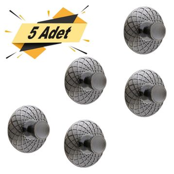 Badem10 Dinar Füme Metal 5 Adet Çekmece Dolap Kapak Kulbu