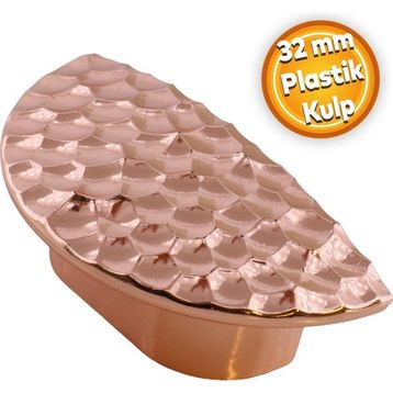 Badem10 Elegans Half Çekmece Dolap Kapak Plastik Bakır Kulp