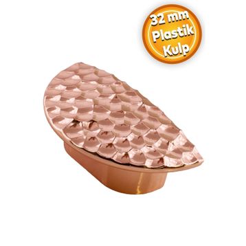 Badem10 Elegans Half Çekmece Dolap Kapak Plastik Bakır Kulp
