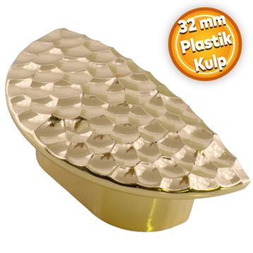Badem10 Elegans Half Çekmece Dolap Kapak Plastik Gold Altın Kulp