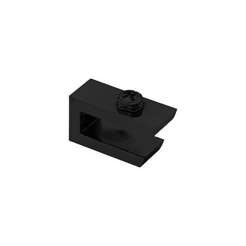 Badem10 Etejeri Metal U Tipi Mat Siyah Metal Vidalı 4 Adet Cam Ahşap Raf Tutucu