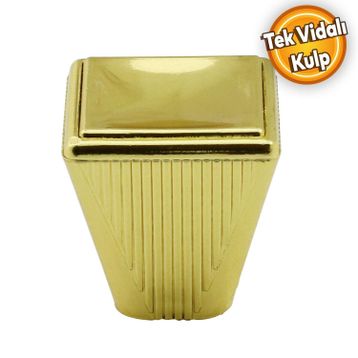 Badem10 Fonte Düğme Dolap Çekmece Plastik Gold Altın Tek Vidalı Kulp