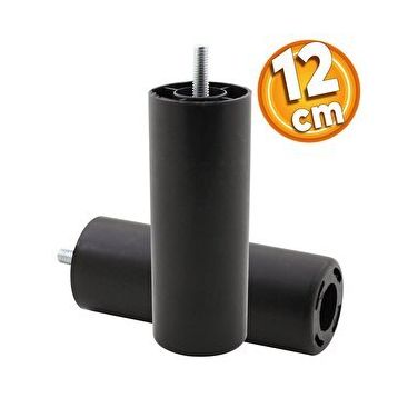 Badem10 Gizli 12 cm Siyah Baza Mobilya Kanepe Sehpa TV Ünitesi Koltuk Orta Destek Ayağı