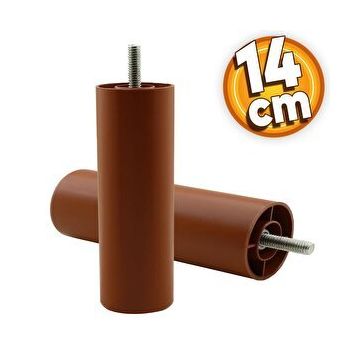 Badem10 Gizli Mobilya 14 cm Kahverengi Baza Kanepe Sehpa TV Ünitesi Koltuk Orta Destek Ayağı
