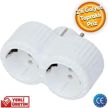 Badem10 Golyat 2'li Topraklı Çoklu Priz