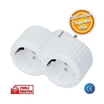 Badem10 Golyat 2'li Topraklı Çoklu Priz