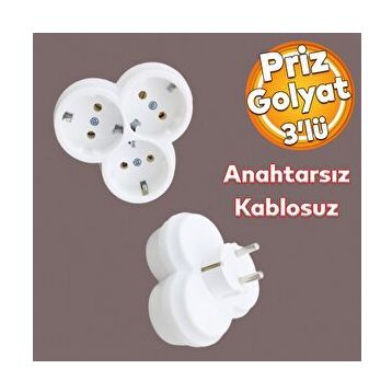 Badem10 Golyat 3'lü Topraklı Çoklu Priz