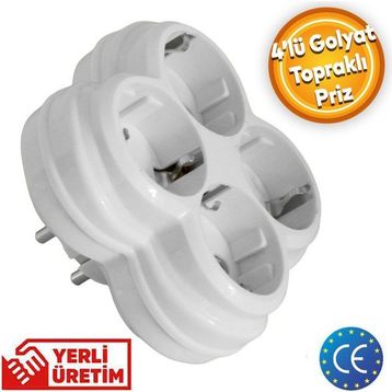 Badem10 Golyat 4'lü Topraklı Çocuk Korumalı Çoklu Priz