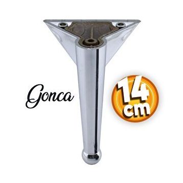 Badem10 Gonca Lüks Mobilya Kanepe Sehpa Tv Ünitesi Koltuk Ayağı 14 cm Krom Renk Baza Ayak