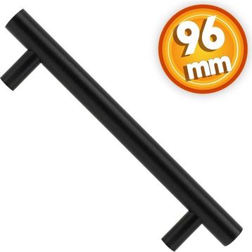 Badem10 Gülboylu Mat Siyah Metal 96 mm Mobilya Dolap Kapak Çekmece Kulbu