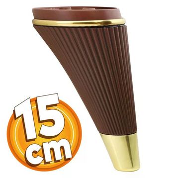 Badem10 İron Lüks 15 cm Ahşap Desenli Gold Baza Mobilya Kanepe Sehpa TV Ünitesi Koltuk Ayağı