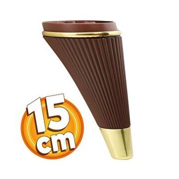 Badem10 İron Lüks 15 cm Ahşap Desenli Gold Baza Mobilya Kanepe Sehpa TV Ünitesi Koltuk Ayağı