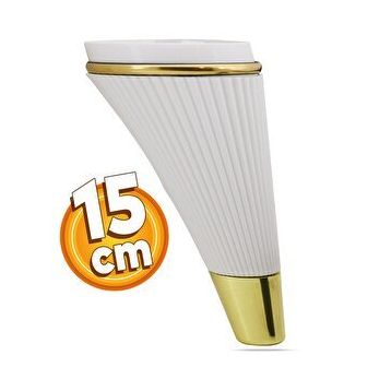 Badem10 İron Lüks 15 cm Beyaz Gold Baza Mobilya Kanepe Sehpa TV Ünitesi Koltuk Ayağı