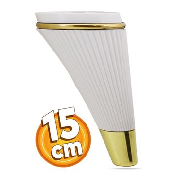 Badem10 İron Lüks 15 cm Beyaz Gold Baza Mobilya Kanepe Sehpa TV Ünitesi Koltuk Ayağı