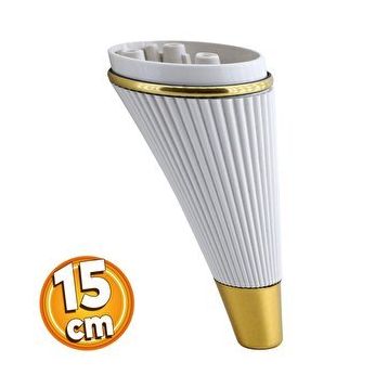 Badem10 İron Lüks 15 cm Krem Gold Baza Mobilya Kanepe Sehpa TV Ünitesi Çekyat Koltuk Ayağı