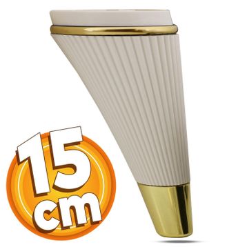 Badem10 İron Lüks 15 cm Krem Gold Baza Mobilya Kanepe Sehpa TV Ünitesi Koltuk Ayağı