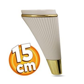 Badem10 İron Lüks 15 cm Krem Gold Baza Mobilya Kanepe Sehpa TV Ünitesi Koltuk Ayağı