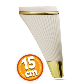 Badem10 İron Lüks 15 cm Krem Gold Baza Mobilya Kanepe Sehpa TV Ünitesi Koltuk Ayağı