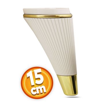 Badem10 İron Lüks 15 cm Krem Gold Baza Mobilya Kanepe Sehpa TV Ünitesi Koltuk Ayağı