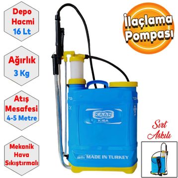 Badem10 Kaan K16A İlaçlama Pompası Kollu 16 L Mekanik Pompa