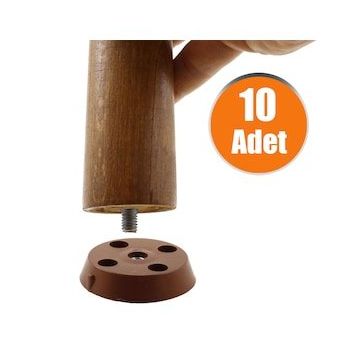 Badem10 Kahverengi 10 Adet Ayak Tabanı Açılı Dereceli Mobilya Masa Sehpa Ayak Bağlantı Aparatı