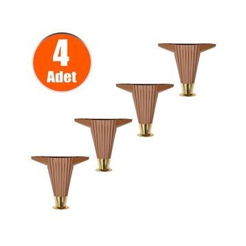 Badem10 Kahverengi 12 cm 4 Adet Mobilya Kanepe Masa Sehpa Ayağı Baza Ayak