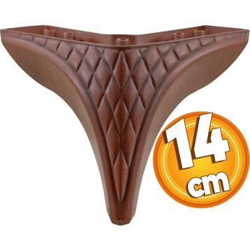 Badem10 Kahverengi 14 cm Baza Mobilya Kanepe Sehpa Puf Koltuk Ayağı