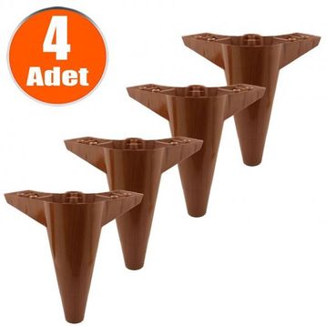 Badem10 Kahverengi 15 cm 4 Adet Baza Mobilya Kanepe Sehpa Puf Koltuk Ayağı