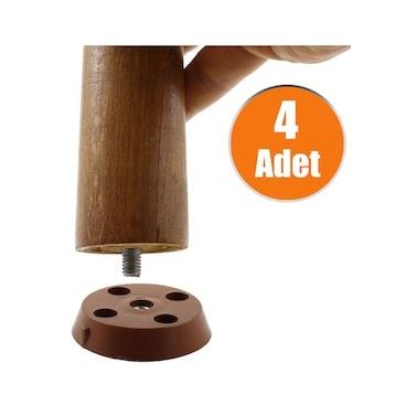 Badem10 Kahverengi 4 Adet Ayak Tabanı Açılı Dereceli Mobilya Masa Sehpa Ayak Bağlantı Aparatı