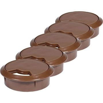 Badem10 Kahverengi 5x6 cm Masa Üstü Kablo Kanalı Deliği Kapağı