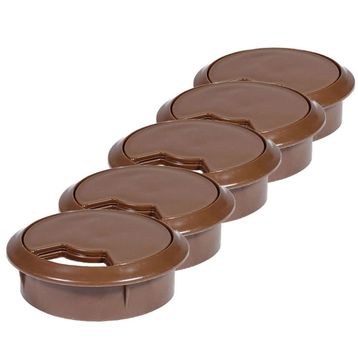 Badem10 Kahverengi 5x6 cm Masa Üstü Kablo Kanalı Deliği Kapağı