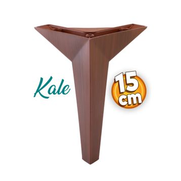 Badem10 Kale Lüks 15 cm Kahverengi Ahşap Desenli Baza Mobilya Kanepe Sehpa Tv Ünitesi Koltuk Ayağı