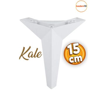 Badem10 Kale Lüks Mobilya Kanepe Sehpa Tv Ünitesi Koltuk Ayağı 15 cm Beyaz Baza Ayak