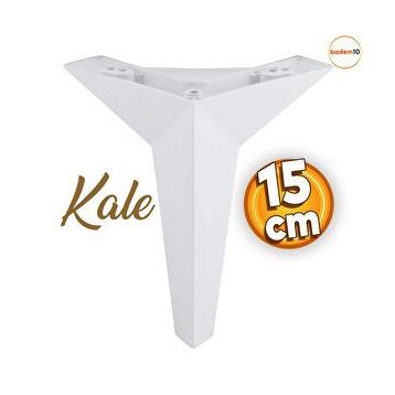 Badem10 Kale Lüks Mobilya Kanepe Sehpa Tv Ünitesi Koltuk Ayağı 15 cm Beyaz Baza Ayak