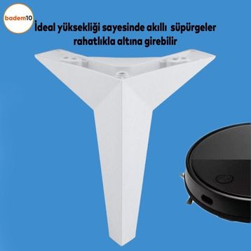Badem10 Kale Lüks Mobilya Kanepe Sehpa Tv Ünitesi Koltuk Ayağı 18 cm Beyaz Baza Ayak