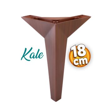 Badem10 Kale Lüks Mobilya Kanepe Sehpa Tv Ünitesi Koltuk Ayağı 18 cm Kahverengi Ahşap Desenli Baza Ayak