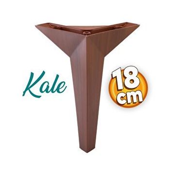 Badem10 Kale Lüks Mobilya Kanepe Sehpa Tv Ünitesi Koltuk Ayağı 18 cm Kahverengi Ahşap Desenli Baza Ayak
