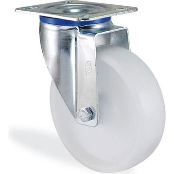 Badem10 Kama Oynak Tablalı 150x40 mm Poliamid Beyaz Burçlu Ağır Yük Tekeri