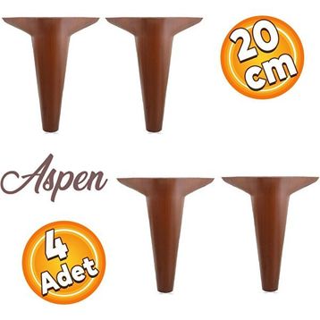 Badem10 Kanepe Koltuk Masa Kahverengi 4x20 cm Puf Sehpa Baza Ayağı