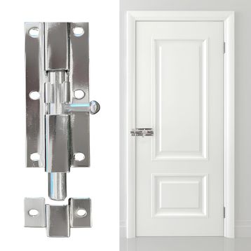 Badem10 Kapı Sürgüsü Metal Krom Mavzer Sürgü Sürgülü Kilit 25x70 mm Kapı Pencere Emniyet Kilidi