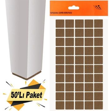 Badem10 Keçe Yapışkanlı Kare 20x20 mm 50'li Paket Masa Sandalye Parke Zemin Koruyucu