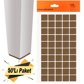 Badem10 Keçe Yapışkanlı Kare 20x20 mm 50'li Paket Masa Sandalye Parke Zemin Koruyucu