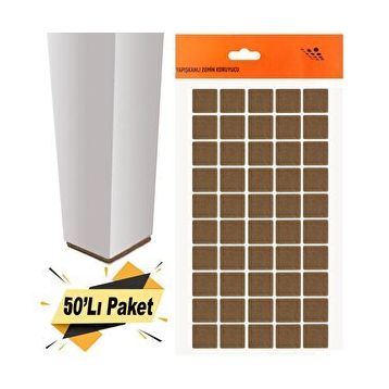 Badem10 Keçe Yapışkanlı Kare 20x20 mm 50'li Paket Masa Sandalye Parke Zemin Koruyucu