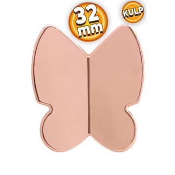 Badem10 Kelebek Çocuk Bebek Genç Odası Çekmece Dolap Kapak Plastik Bakır 32 mm Kulp