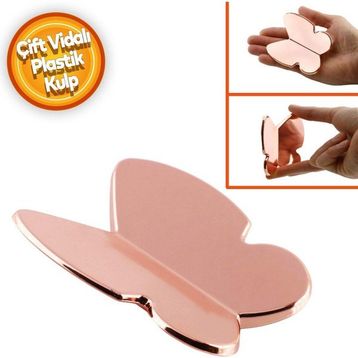 Badem10 Kelebek Çocuk Bebek Genç Odası Çekmece Dolap Kapak Plastik Bakır 32 mm Kulp