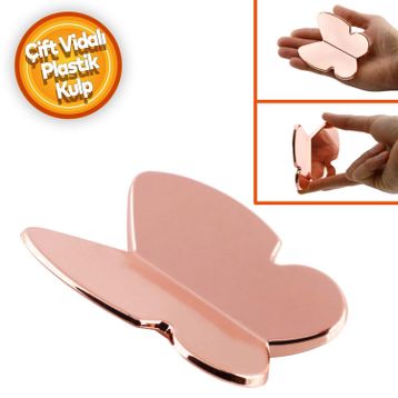 Badem10 Kelebek Çocuk Bebek Genç Odası Çekmece Dolap Kapak Plastik Bakır 32 mm Kulp